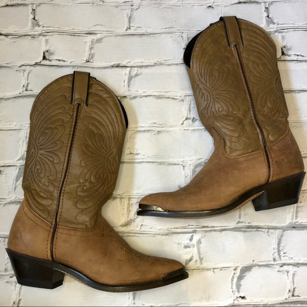 Vintage Leather Western Cowgirl Boots